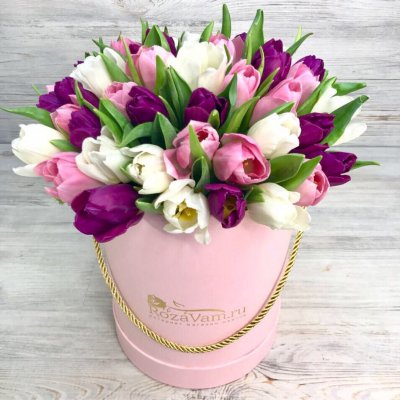 №126 коробка из 51 тюльпана 1 №126 коробка из 51 тюльпана